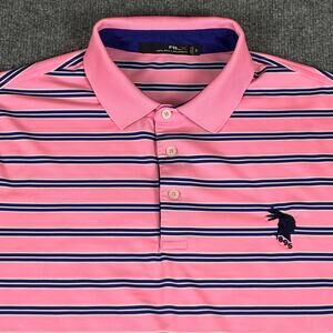 RLX Wollaston Golf Club Polo Shirt Size XL Striped Pink